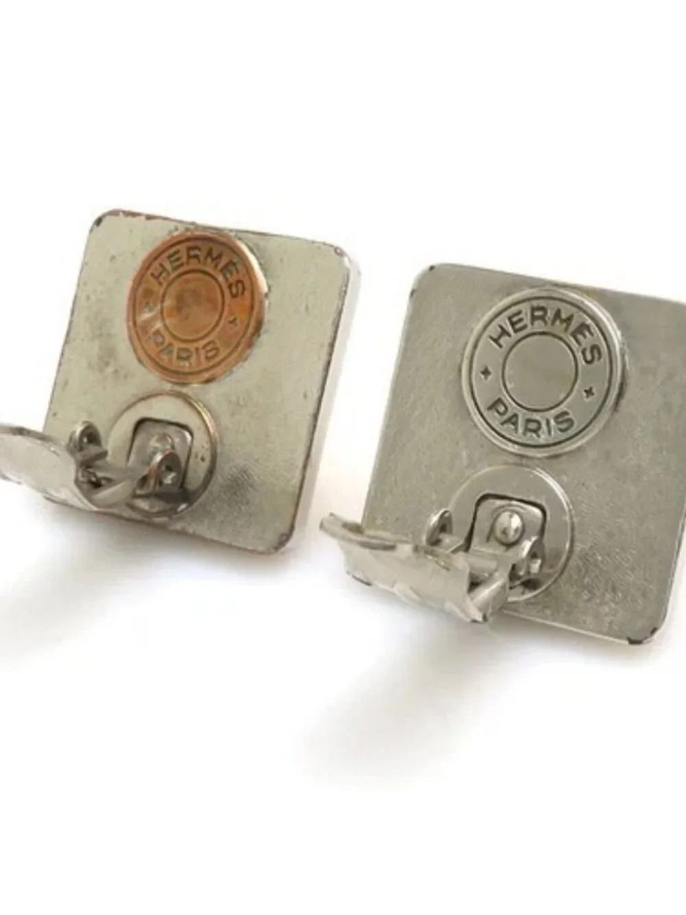 Auth HERMES Earrings Gold/Silver Metal - h32028a - Picture 4 of 15